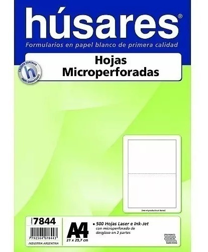 RESMA HUSARES MICROPERFORADAS AL MEDIO A4 500H